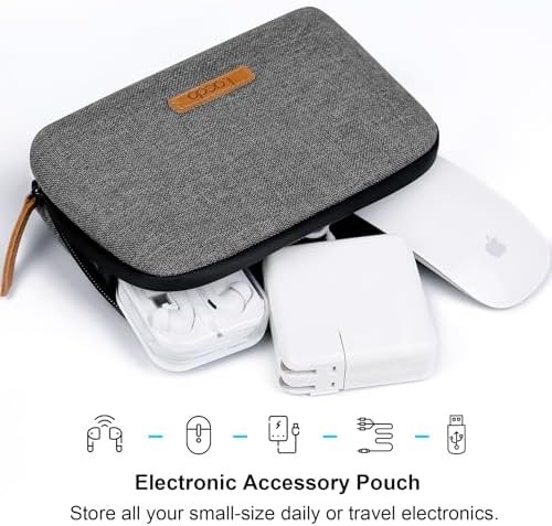 Lacdo Electronic Organizer Travel Cable Organizer Bag Pouch Case Tech Electronic Draagbare oplader Case voor kabel, snoeren, MacBook Laptop oplader, muis, Power Adapter, Power Bank, Grijs - Image 3