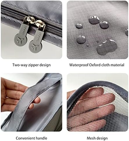 TXBOBECO Koffer-organizerset, 12-delige set, packing cubes voor koffer, reisaccessoires, kofferorganizer, schoenentas, kledingtassen, verpakkingskubus, cosmetica, paktassen (grijs) - Image 3