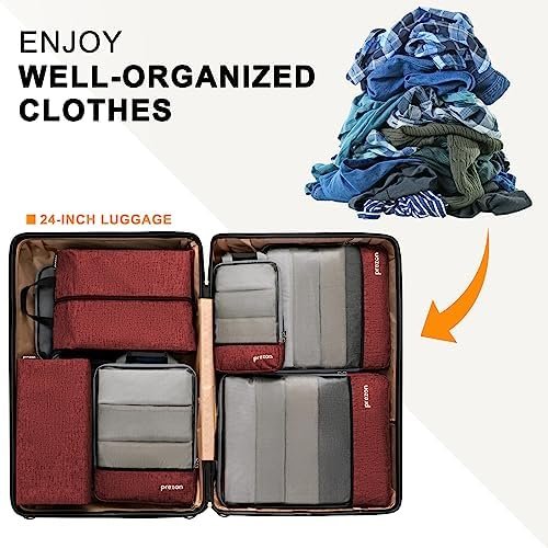 Prezon Compressie-kubussen, bagage-organizerset, uitschuifbare kofferorganizer, inpakorganizers voor koffers, pakkubussen voor op reis of thuis - Image 6