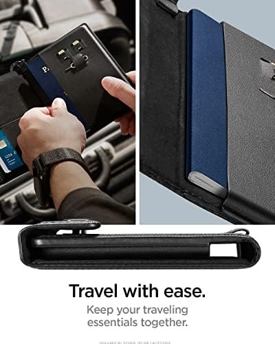 Spigen Paspoorthoes met RFID-Blokkering en Simkaartpin Paspoort Holder Gemaakt van kunstleer - Zwart - Image 2