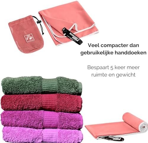 Backpacker's Journey microvezel handdoeken in S M L XL. Reishanddoek stelt licht, sneldrogend, absorberend en antibacterieel (zalmkleurig S) - Image 8
