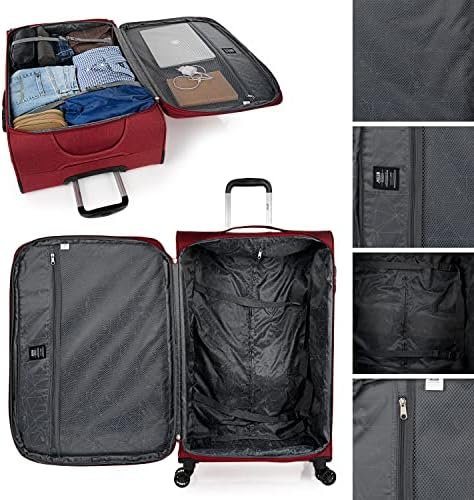 JASLEN - Luggage Suitcase Koffer Reiskoffer Koffers Groot Travel Suitcase Set Met Wielen Trolley Bag Grote Koffer Large Bagage Reiskoffers, Granaat - Image 5