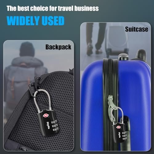 Diyife TSA-bagagesloten, [2-pak] 3-cijferige veiligheidskoffersloten, combinatiehangslot voor koffers, flexibel kabel-reisslot, TSA-goedgekeurde bagagesloten voor koffers, reisbagage, koffer - Image 8