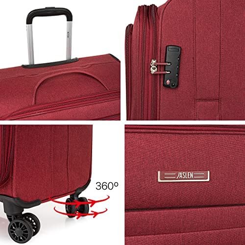 JASLEN - Luggage Suitcase Koffer Reiskoffer Koffers Groot Travel Suitcase Set Met Wielen Trolley Bag Grote Koffer Large Bagage Reiskoffers, Granaat - Image 4