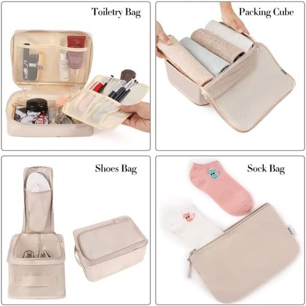 BAGAIL Verpakking Kubussen voor Koffer 8 Set, Lichtgewicht Bagage Verpakking Organizers Verpakking Kubussen voor Reis Accessoires - Image 3