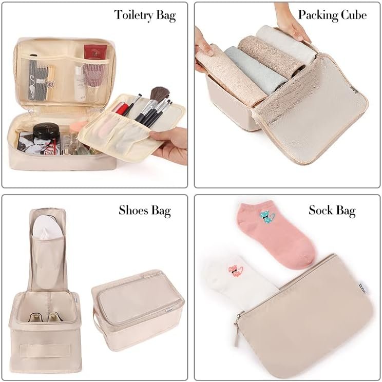 BAGAIL Verpakking Kubussen voor Koffer 8 Set, Lichtgewicht Bagage Verpakking Organizers Verpakking Kubussen voor Reis Accessoires - Image 3