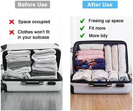 KEYRI 6 stuks compressiezakken om op te rollen, vacuümzakken voor kleding, opbergzakken, vacuüm herbruikbare kledingzakken voor reisbagage, 60 x 40 cm - Image 6