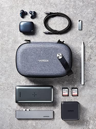 UGREEN Kabel Tassen Elektronische Opbergtas Elektronische Accessoires Tas Dubbele Laag Dubbele Ritssluiting Waterdicht Schokbestendig voor Kabel Oplader Hub Powerbank Switch, enz. (Grijs) - Image 4