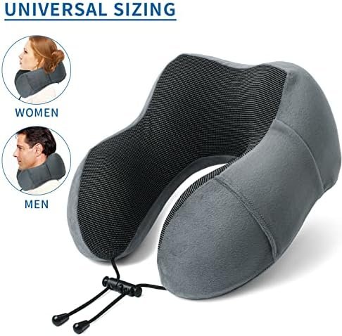 Reiskussen van Traagschuim, Nekkussen met 3D-oogmasker en Oordopjes, Neck Pillow Zacht Katoen, U-vormig Slapen Neksteunkussen, Travel Pillow voor Vliegtuig, Auto, Trein, Kantoor en Camping - Image 6