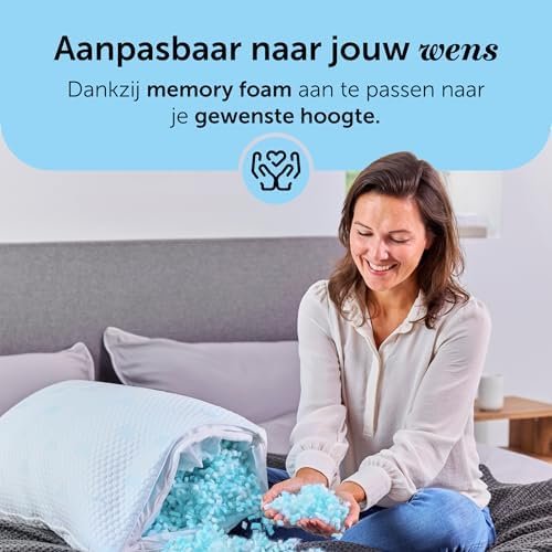 Cloudpillo Premium Memory Foam Kussen 50x70 cm - In Hoogte Verstelbaar Kussen - Ergonomisch Kussen - Koel/Warm kussen - Hypoallergeen Bedkussen - Duurzaam en Ideaal voor Mensen met Allergieën - Image 3