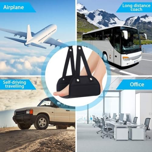 Vliegtuigvoetensteun - beste voetensteun voor reizen, reisaccessoires voor vliegtuigen, geen botsende voethangmat en draagbare beensteun voor vliegtuigen, ontspanning en comfort voor lange vluchten (schuim) - Image 8