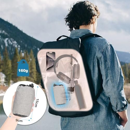 Cirorld Opblaasbaar Reiskussen voor Vliegtuig, Neksteunkussen voor Reizen, Reiskussen voor Volwassenen, Verstelbaar & Compact Vluchtkussen, Ergonomische Neksteun, Met Oordopjes, Oogmasker, Draagtas - Image 3