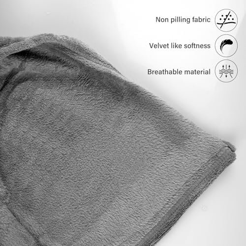 BYZESTY Reisdeken, vliegtuigdeken, 2-in-1 reiskussen, reisdeken, veranderingskussen, knuffeldeken, zachte en warme reisdeken voor vliegtuig, auto, kantoor, reizen, 127 x 152 cm, grijs - Image 3