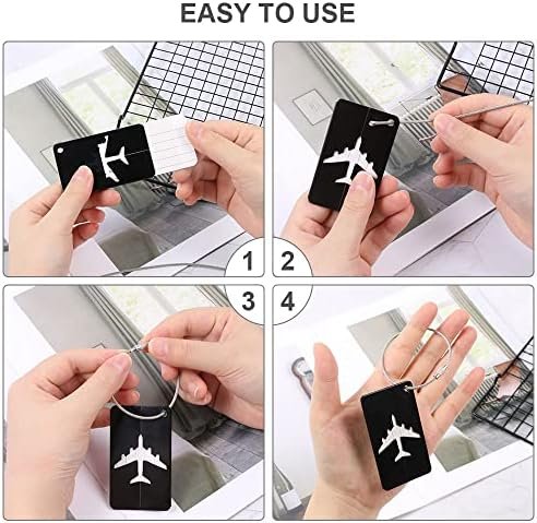 Vicloon 4 Stuks Travel Bagage Tags, Kofferaanhanger bagagelabel, Koffer ID Tags, Identiteit ID-labels, Bagage Koffers Tags voor het voorkomen van verlies van Tassen en Koffers, Huwelijksreis Cadeau - Image 4