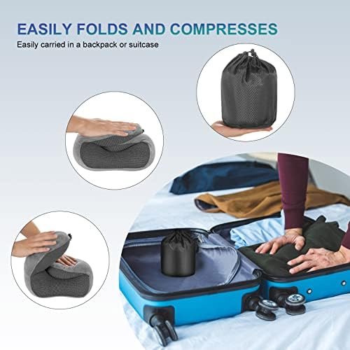 Eono Nekkussen voor Vliegtuig, Travel Pillow, Memory Foam Reis Nekkussen voor Volwassenen, Verstelbaar & Compact Vlucht Kussen, Ergonomisch Nekkussen, Met Oordopjes, Oogmasker & Draagtas - Image 7