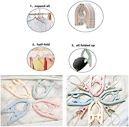 NEUSID 12 stuks draagbare opvouwbare kleerhangers, kunststof hangers, ruimtebesparend, antislip draagbare, multifunctionele reisaccessoires voor thuis, hotel, reizen, camping - Image 4