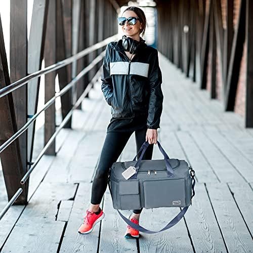 Flintronic Opvouwbare reistas, 35 liter, bagagetas, grote weekendtas, overnachtingstas, vakantietas, waterdichte sporttas voor heren en dames, met 1 bagagelabel, 28*22*4.5CM - Image 7