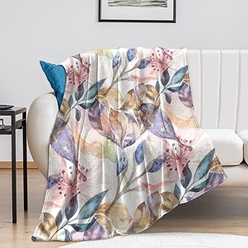 Fleece Blanket Plush,Painted Flowers1,Microfiber Fuzzy Soft Cozy Flannel Throw Blankets for Couch,Bed,Sofa,Camping,Travel - Image 7