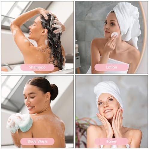 flintronic Reisflessen set voor toiletartikelen, lekvrije siliconen reiscontainers, kleine lege miniflessen, reisaccessoires voor toiletartikelen, shampoos, conditioner en lotion-roze - Image 7