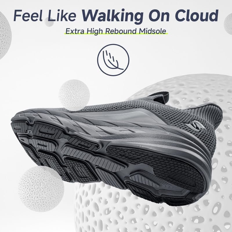 Sosenfer Heren Slip In Hands Free Schoenen Slip Op Sneakers Ademend Mesh UltraLicht Hardloopschoenen Sportschoenen Trainers Wandelschoenen Joggingschoenen - Image 3