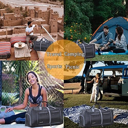 ehsbuy 60L reistas grote opvouwbare sporttas heren dames met schoenenvakzakken waterdichte saunatas reistas voor sport vakantie sportschool 's nachts - Image 7