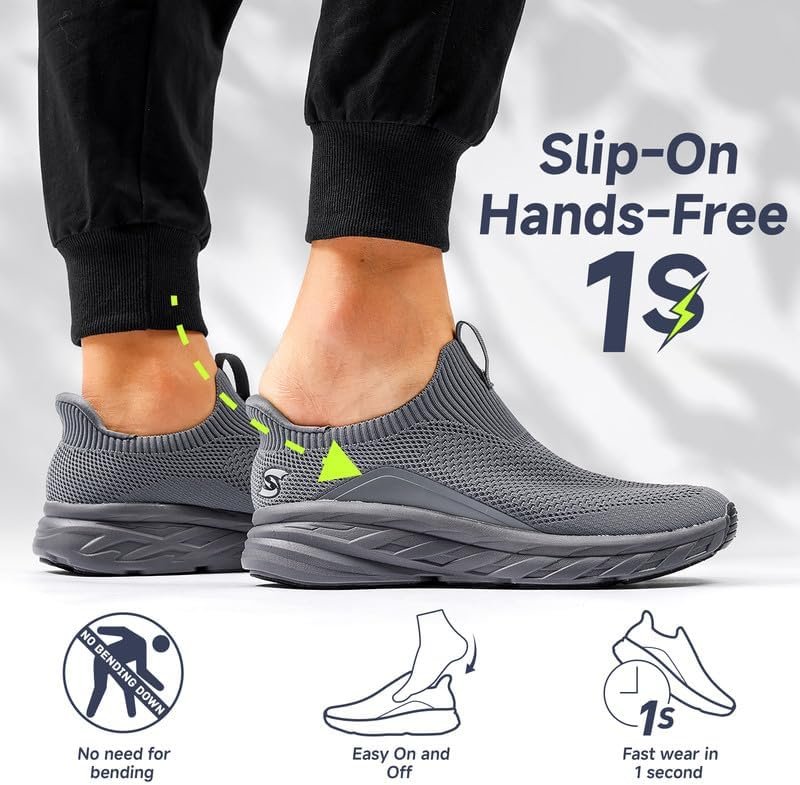 Sosenfer Heren Slip In Hands Free Schoenen Slip Op Sneakers Ademend Mesh UltraLicht Hardloopschoenen Sportschoenen Trainers Wandelschoenen Joggingschoenen - Image 2