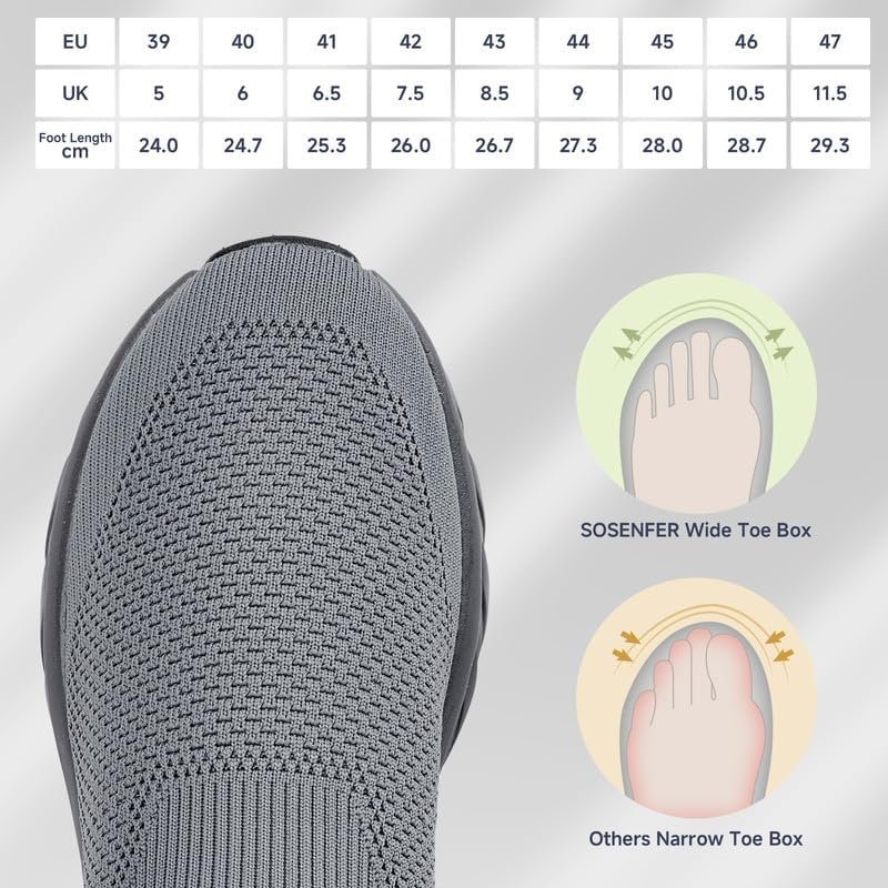 Sosenfer Heren Slip In Hands Free Schoenen Slip Op Sneakers Ademend Mesh UltraLicht Hardloopschoenen Sportschoenen Trainers Wandelschoenen Joggingschoenen - Image 6